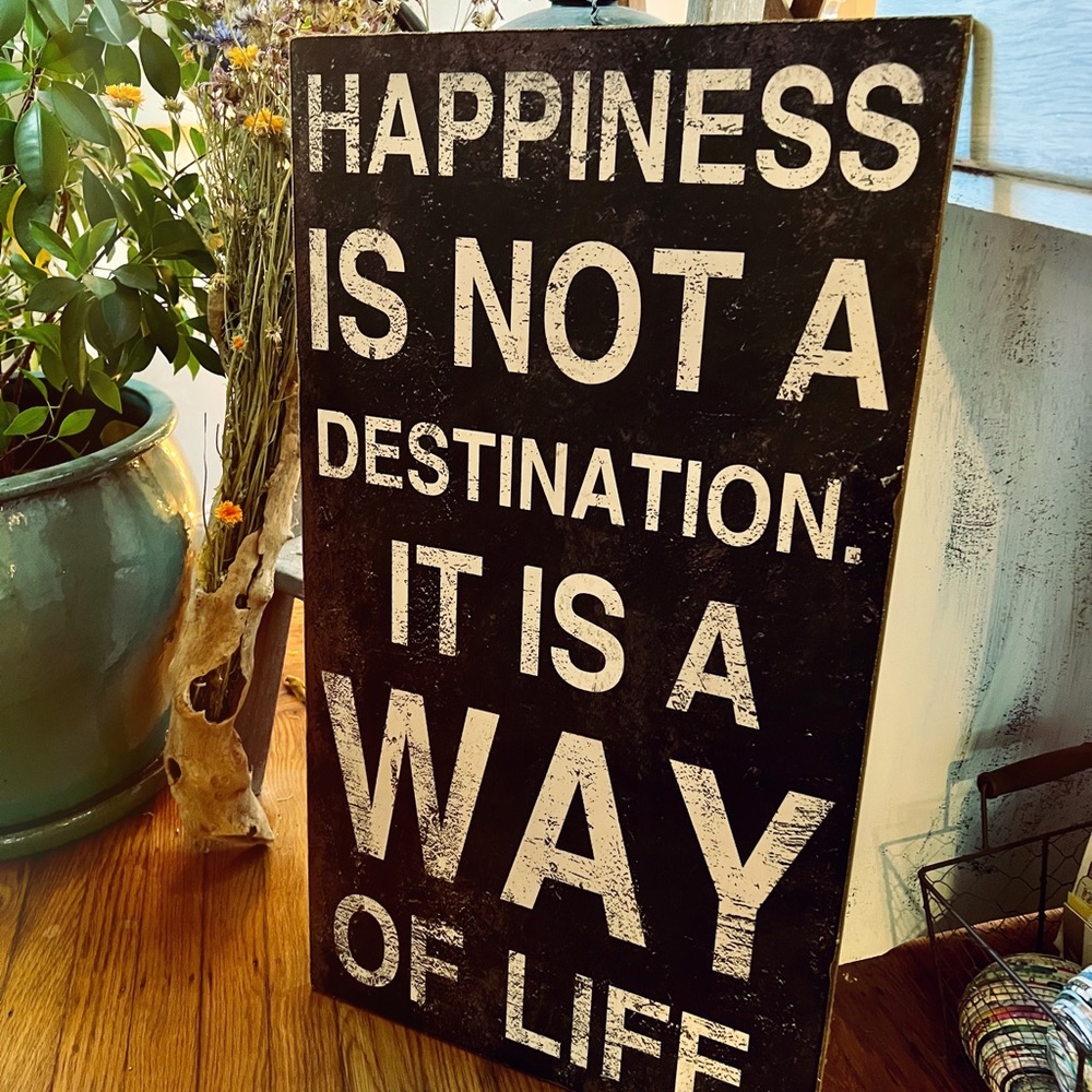 Happiness Home Decor Sign